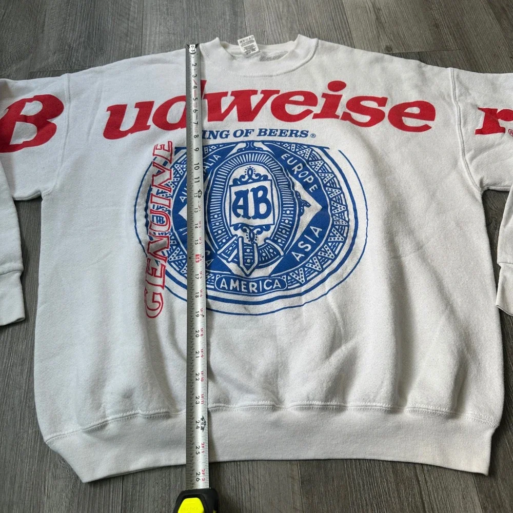Vintage 90s Rare Budweiser King of Beers Sweatshirt Men's XL Genuine Logo